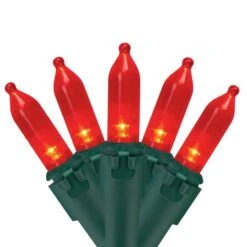Northlight 100ct. LED Mini Christmas Lights With Green Wire Red -Northlight Shop D756400S 1 1