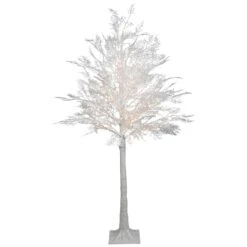 Northlight 5ft. Pre-Lit White Floral Artificial Christmas Tree, Warm White LED Lights 10 Northlight 5ft. Pre-Lit White Floral Artificial Christmas Tree, Warm White LED Lights -Northlight Shop D756675S 1 1