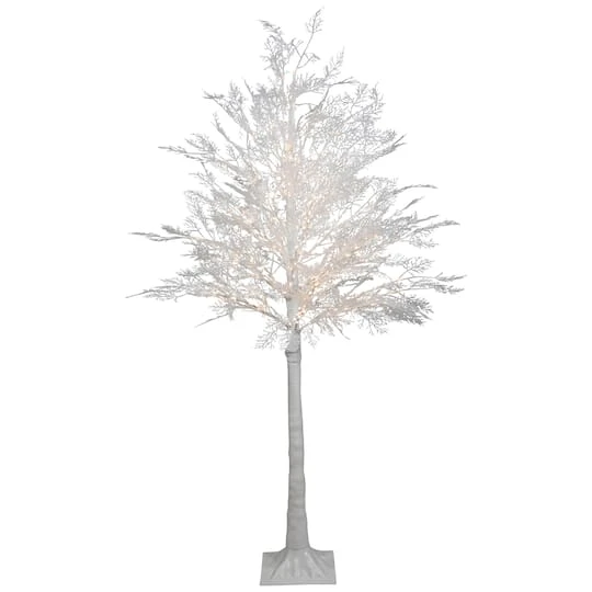 Northlight 5ft. Pre-Lit White Floral Artificial Christmas Tree, Warm White LED Lights 4 Northlight 5ft. Pre-Lit White Floral Artificial Christmas Tree, Warm White LED Lights - Image 2
