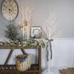 Northlight 5ft. Pre-Lit White Floral Artificial Christmas Tree, Warm White LED Lights 11 Northlight 5ft. Pre-Lit White Floral Artificial Christmas Tree, Warm White LED Lights -Northlight Shop D756675S 2