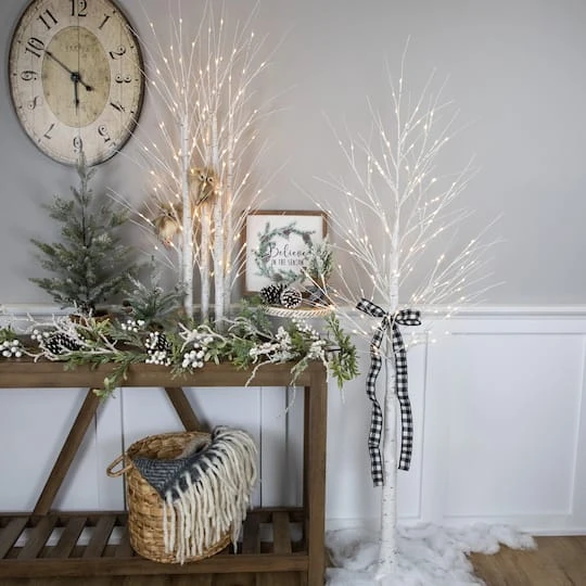 Northlight 5ft. Pre-Lit White Floral Artificial Christmas Tree, Warm White LED Lights 5 Northlight 5ft. Pre-Lit White Floral Artificial Christmas Tree, Warm White LED Lights - Image 3