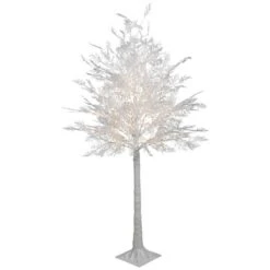 Northlight 5ft. Pre-Lit White Floral Artificial Christmas Tree, Warm White LED Lights 12 Northlight 5ft. Pre-Lit White Floral Artificial Christmas Tree, Warm White LED Lights -Northlight Shop D756675S 3