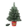 20" Pre-Lit Night Night™ Classic Pine Artificial Tabletop Christmas Tree In Santa Belt Base, Clear LED Lights -Northlight Shop D756932S 1
