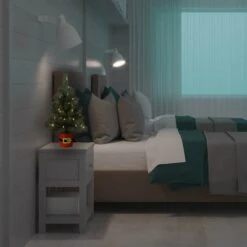 20" Pre-Lit Night Night™ Classic Pine Artificial Tabletop Christmas Tree In Santa Belt Base, Clear LED Lights -Northlight Shop D756932S 3