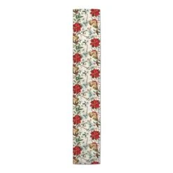 Poinsettia Floral Poly Twill Table Runner 9 Poinsettia Floral Poly Twill Table Runner -Northlight Shop D756975S 3