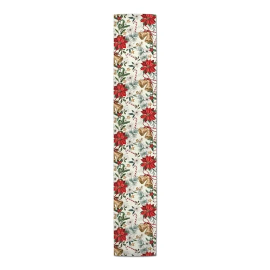 Poinsettia Floral Poly Twill Table Runner 6 Poinsettia Floral Poly Twill Table Runner - Image 4