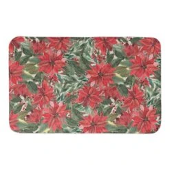 Poinsettia Pattern Bath Mat 5 Poinsettia Pattern Bath Mat -Northlight Shop D756982S 1 1