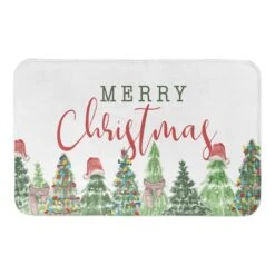 Merry Christmas Gnome Trees Bath Mat 5 Merry Christmas Gnome Trees Bath Mat -Northlight Shop D756984S 1 1