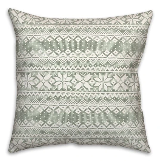 Sage Sweater Pattern Throw Pillow 3 Sage Sweater Pattern Throw Pillow