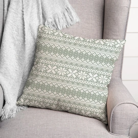 Sage Sweater Pattern Throw Pillow 5 Sage Sweater Pattern Throw Pillow - Image 3