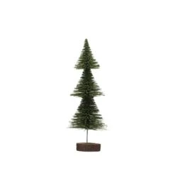 Hello Honey® 12" Green Bottle Brush Tree On Wood Base 5 Hello Honey® 12" Green Bottle Brush Tree On Wood Base -Northlight Shop D758740S 1 1