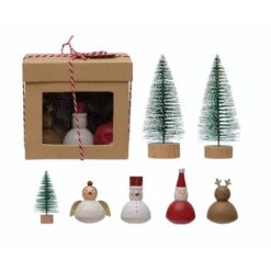 Hello Honey® Christmas Garden Kit With Hand-Painted Wood Figures -Northlight Shop D758787S 1 1
