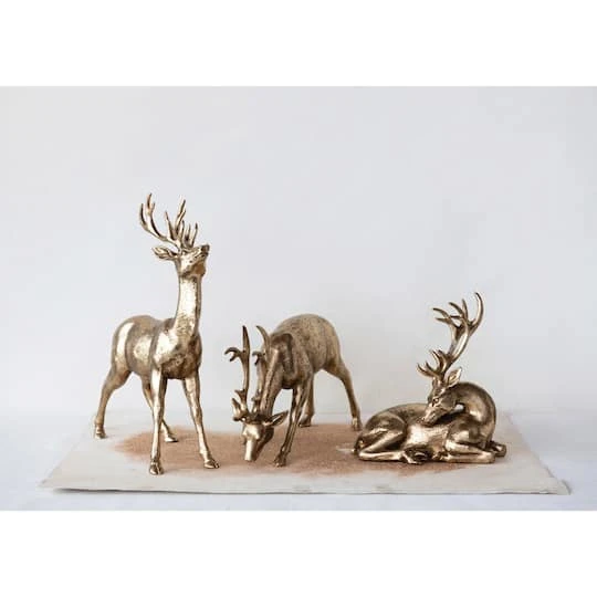Hello Honey® 13" Decorative Gold Bowing Deer Figurine 5 Hello Honey® 13" Decorative Gold Bowing Deer Figurine - Image 3