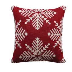 Hello Honey® Red & White Snowflake Pillow