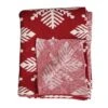 Hello Honey® Red & White Snowflake Two-Sided Cotton Knit Slub Throw -Northlight Shop D758831S 1