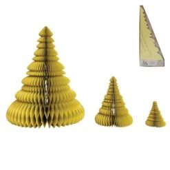 Hello Honey® Chartreuse Glitter Handmade Recycled Paper Folding Honeycomb Trees Set 8 Hello Honey® Chartreuse Glitter Handmade Recycled Paper Folding Honeycomb Trees Set -Northlight Shop D758836S 1 1