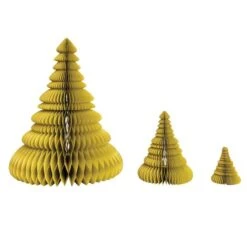 Hello Honey® Chartreuse Glitter Handmade Recycled Paper Folding Honeycomb Trees Set 10 Hello Honey® Chartreuse Glitter Handmade Recycled Paper Folding Honeycomb Trees Set -Northlight Shop D758836S 3