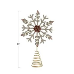 Hello Honey® 11" Metal, Glass & Acrylic Snowflake Tree Topper With Jewels 9 Hello Honey® 11" Metal, Glass & Acrylic Snowflake Tree Topper With Jewels -Northlight Shop D758837S 3