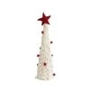 Hello Honey® 16" Red & Cream Handmade Wool Felt Applique Tree With Star & Pom Poms -Northlight Shop D758852S 1