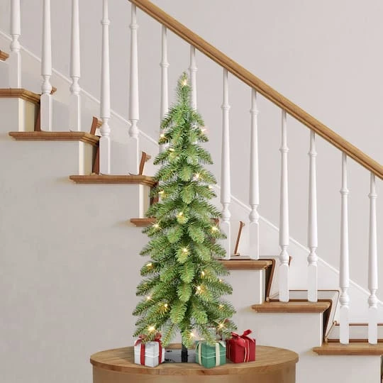 3ft. Pre-Lit Alpine Pencil Artificial Christmas Tree, Clear Lights 5 3ft. Pre-Lit Alpine Pencil Artificial Christmas Tree, Clear Lights - Image 3