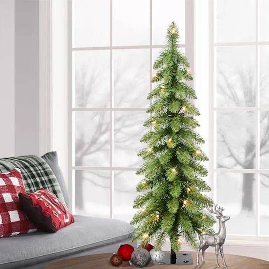 3ft. Pre-Lit Alpine Pencil Artificial Christmas Tree, Clear Lights 6 3ft. Pre-Lit Alpine Pencil Artificial Christmas Tree, Clear Lights - Image 4