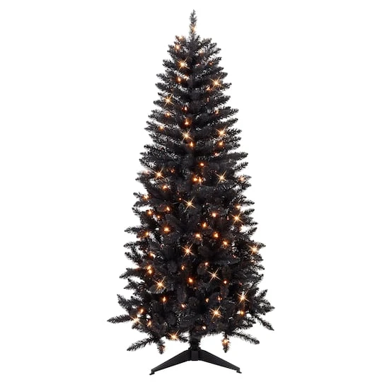 6ft. Pre-Lit Black Carson Pine Artificial Christmas Tree, Clear Lights 3 6ft. Pre-Lit Black Carson Pine Artificial Christmas Tree, Clear Lights