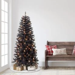 6ft. Pre-Lit Black Carson Pine Artificial Christmas Tree, Clear Lights 13 6ft. Pre-Lit Black Carson Pine Artificial Christmas Tree, Clear Lights -Northlight Shop D799580S 3
