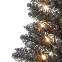 6ft. Pre-Lit Black Carson Pine Artificial Christmas Tree, Clear Lights 14 6ft. Pre-Lit Black Carson Pine Artificial Christmas Tree, Clear Lights -Northlight Shop D799580S 4