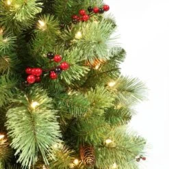 6.5ft. Pre-Lit Washington Spruce Aritificial Christmas Tree, Warm White LED Lights 13 6.5ft. Pre-Lit Washington Spruce Aritificial Christmas Tree, Warm White LED Lights -Northlight Shop D799598S 4