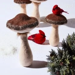 Melrose Glittered Mushroom Décor Set -Northlight Shop D799894S 4