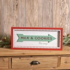 Melrose 19.5" Framed Milk & Cookies Wall Sign 7 Melrose 19.5" Framed Milk & Cookies Wall Sign -Northlight Shop D799958S 2