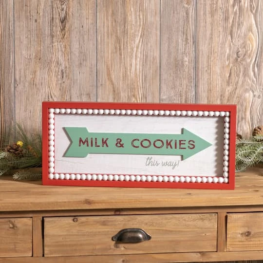 Melrose 19.5" Framed Milk & Cookies Wall Sign 5 Melrose 19.5" Framed Milk & Cookies Wall Sign - Image 3