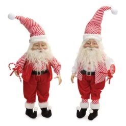 Melrose Plush Peppermint Santa Elf Set 5 Melrose Plush Peppermint Santa Elf Set -Northlight Shop D799963S 1 1