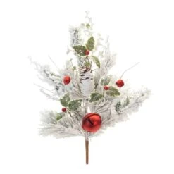 Melrose 2ft. Flocked Ornament Pine Spray, 2ct. -Northlight Shop D800176S 1