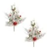 Melrose 2ft. Flocked Ornament Pine Spray, 2ct. 1 Melrose 2ft. Flocked Ornament Pine Spray, 2ct. -Northlight Shop D800176S 3
