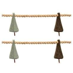Melrose 5.5ft. Wood Bead & Felt Pine Tree Garlands, 2ct. -Northlight Shop D800204S 5 1