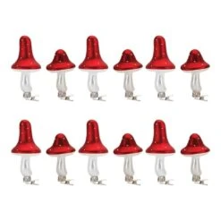 Melrose Frost Glass Mushroom Clip Ornaments Set 6 Melrose Frost Glass Mushroom Clip Ornaments Set -Northlight Shop D800280S 2 1
