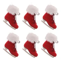 Melrose 7.25" Fluffy Ice Skate Ornaments, 6ct.