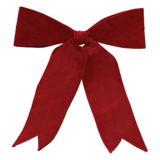 Melrose 16.5" Red Wired Holiday Bows, 2ct. 5 Melrose 16.5" Red Wired Holiday Bows, 2ct. - Image 3