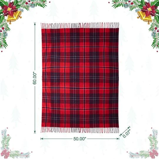 Glitzhome® 60" Plaid Woven Acrylic Throw 11 Glitzhome® 60" Plaid Woven Acrylic Throw - Image 9