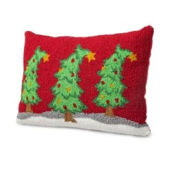 Glitzhome® 18" Hooked Bent Trees Pillow 12 Glitzhome® 18" Hooked Bent Trees Pillow -Northlight Shop D801049S 1 1