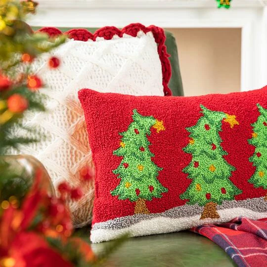 Glitzhome® 18" Hooked Bent Trees Pillow 8 Glitzhome® 18" Hooked Bent Trees Pillow - Image 6