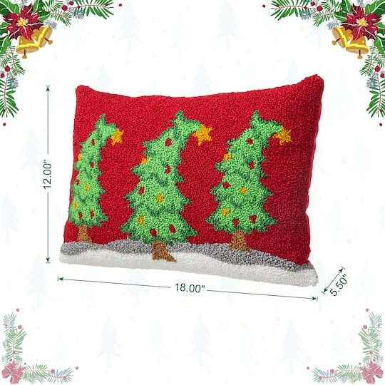 Glitzhome® 18" Hooked Bent Trees Pillow 11 Glitzhome® 18" Hooked Bent Trees Pillow - Image 9