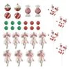 Glitzhome® Whimsical Red & Green Shatterproof Ornaments, Candy Picks & Ribbon Bow Set 1 Glitzhome® Whimsical Red & Green Shatterproof Ornaments, Candy Picks & Ribbon Bow Set -Northlight Shop D801080S 2