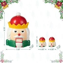 Glitzhome® Dolomite Christmas Nutcracker Cookie Jar Set 19 Glitzhome® Dolomite Christmas Nutcracker Cookie Jar Set -Northlight Shop D801141S 8