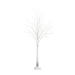3ft. Pre-Lit White Birch Artificial Tree, Warm White LED Lights