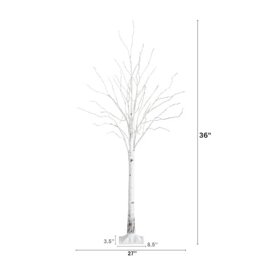 3ft. Pre-Lit White Birch Artificial Tree, Warm White LED Lights 12 3ft. Pre-Lit White Birch Artificial Tree, Warm White LED Lights - Image 10