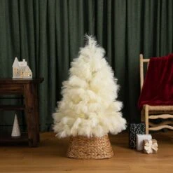 4ft. Unlit Off-White Pampas Grass Artificial Christmas Tree 38 4ft. Unlit Off-White Pampas Grass Artificial Christmas Tree -Northlight Shop D804717S 16