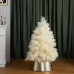 4ft. Unlit Off-White Pampas Grass Artificial Christmas Tree 41 4ft. Unlit Off-White Pampas Grass Artificial Christmas Tree -Northlight Shop D804717S 19