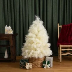 4ft. Unlit Off-White Pampas Grass Artificial Christmas Tree 31 4ft. Unlit Off-White Pampas Grass Artificial Christmas Tree -Northlight Shop D804717S 9
